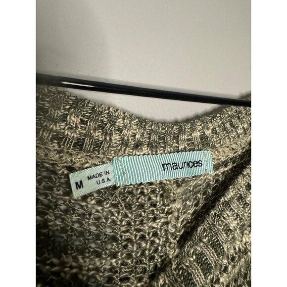 Maurices Y2K Mesh Sheer Open Knit Top Womens M Green Boho Festival Coachella - Picture 6 of 9